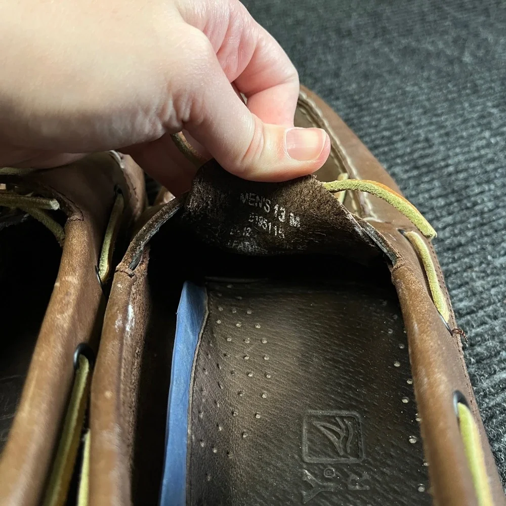 Sperry Top-Sider Boat Shoes Mens 13 Brown Leather Authentic Original Loafers